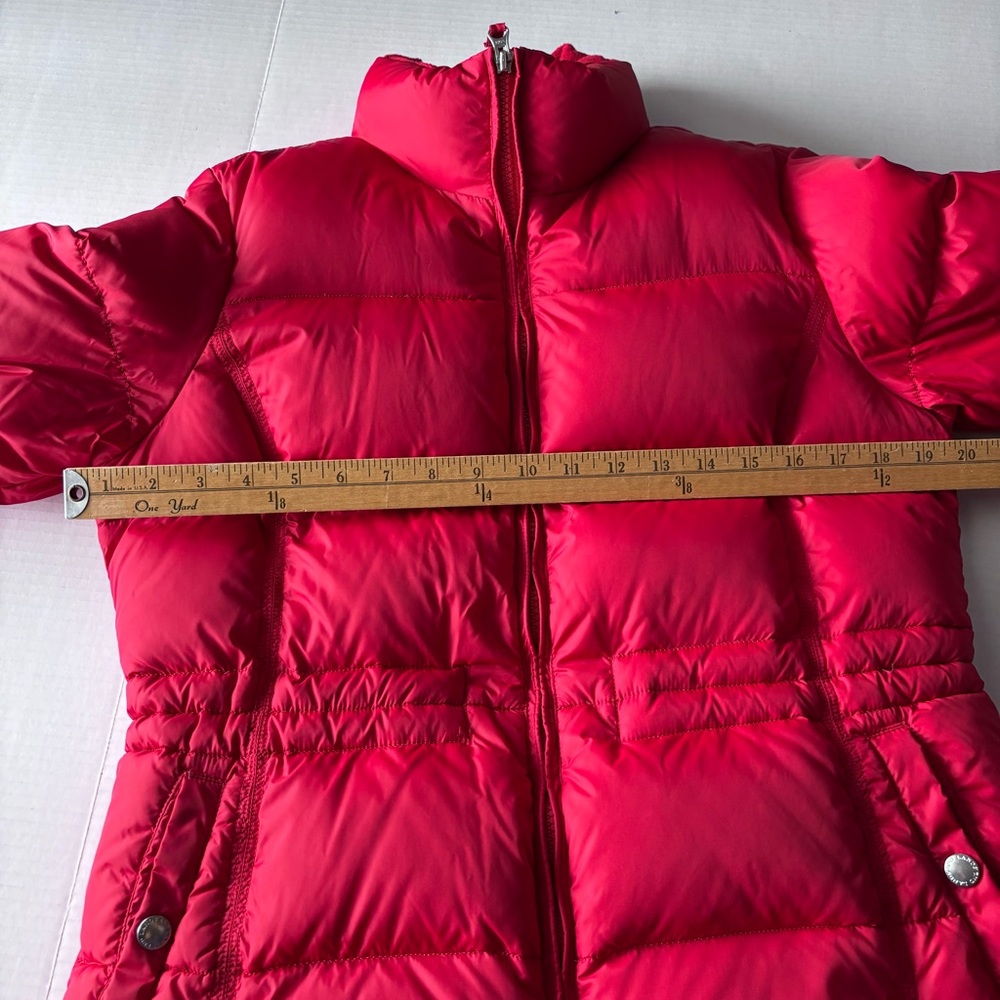 Lands End Down Puffer Jacket Coat Red Zipper Pockets Womens Size S(6-8) LIKE NEW - Picture 10 of 12